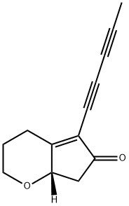 Cyclopenta[b]pyran-6(2H)-one, 3,4,7,7a-tetrahydro-5-(1,3-pentadiyn-1-yl)-, (7aS)- 结构式