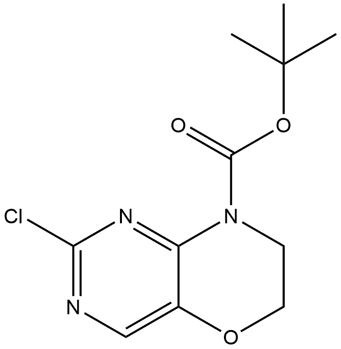 2-氯-6,7-二氢-8H-嘧啶并[5,4-B][1,4]噁嗪-8-羧酸叔丁酯 结构式