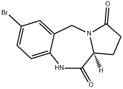 1H-Pyrrolo[2,1-c][1,4]benzodiazepine-3,11(2H,11aH)-dione, 7-bromo-5,10-dihydro-, (11aS)- 结构式