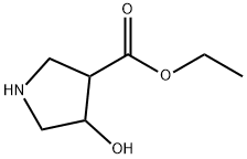 3-Pyrrolidinecarboxylic acid, 4-hydroxy-, ethyl ester 结构式