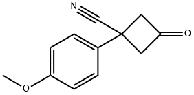 1-(4-甲氧基苯基)-3-氧代环丁烷-1-甲腈 结构式