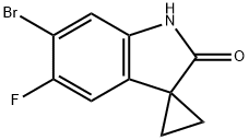 6'-溴-5'-氟螺[环丙烷-1,3'-吲哚]-2'-酮 结构式