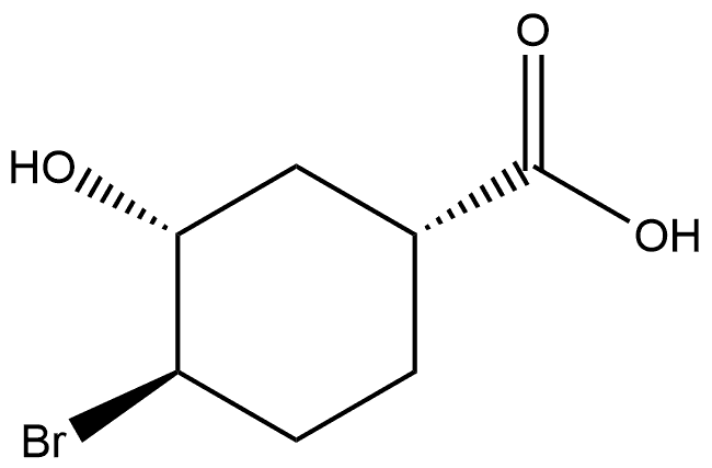 Cyclohexanecarboxylic acid, 4-bromo-3-hydroxy-, (1α,3α,4β)- (9CI) 结构式