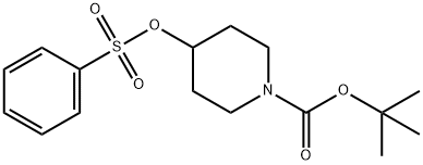 1-Piperidinecarboxylic acid, 4-[(phenylsulfonyl)oxy]-, 1,1-dimethylethyl ester 结构式