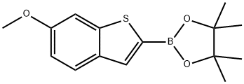 2-(6-甲氧基苯并[B]噻吩-2-基)-4,4,5,5-四甲基-1,3,2-二氧硼杂环戊烷 结构式