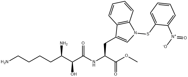 3,7-diamino-2-hydroxyheptanoic acid-2-(2-nitrophenylsulfenyl)tryptophan methyl ester 结构式