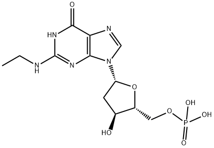 ((2R,3S,5R)-5-(2-(Ethylamino)-6-oxo-3H-purin-9(6H)-yl)-3-hydroxytetrahydrofuran-2-yl)methyl dihydrogen phosphate 结构式