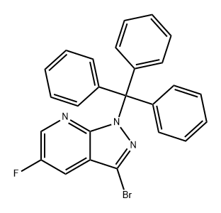 1H-PYRAZOLO[3,4-B]PYRIDINE, 3-BROMO-5-FLUORO-1-(TRIPHENYLMETHYL)- 结构式