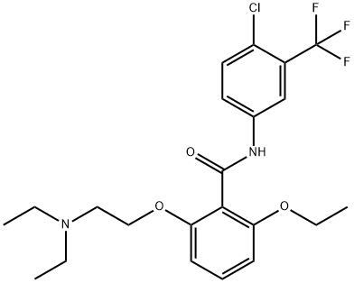 N-[4-Chloro-3-(trifluoromethyl)phenyl]-2-[2-(diethylamino)ethoxy]-6-ethoxybenzamide 结构式