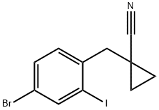 1-(4-Bromo-2-iodobenzyl)cyclopropanecarbonitrile 结构式