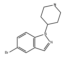 1H-Indazole, 5-bromo-1-(4-piperidinyl)- 结构式
