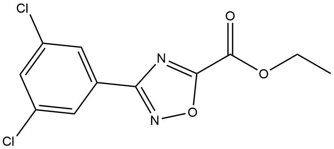 3-(3,5-二氯苯基)-1,2,4-噁二唑-5-甲酸乙酯 结构式