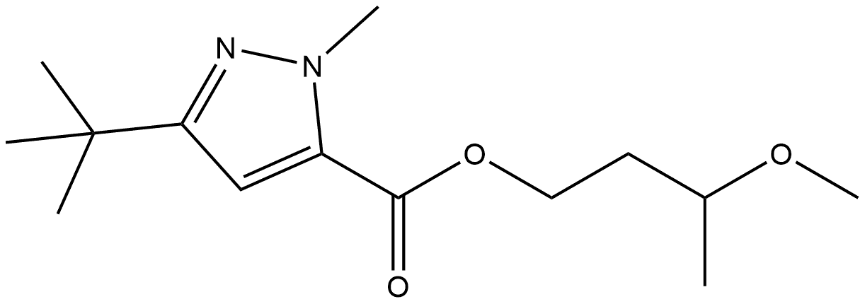 3-methoxybutyl 3-tert-butyl-1-methyl-1H-pyrazole-5-carboxylate 结构式