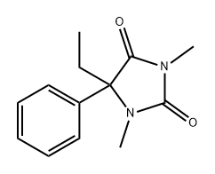 5-乙基-1,3-二甲基-5-苯基咪唑烷-2,4-二酮 结构式