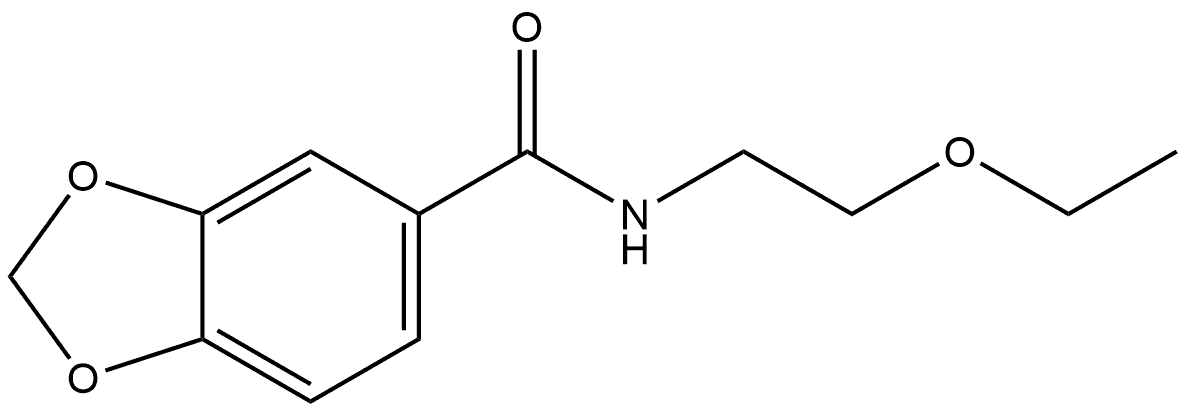 N-(2-Ethoxyethyl)-1,3-benzodioxole-5-carboxamide 结构式