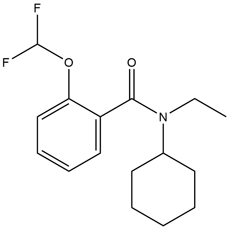 N-Cyclohexyl-2-(difluoromethoxy)-N-ethylbenzamide 结构式