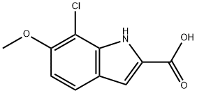 7-chloro-6-methoxy-1H-indole-2-carboxylic acid 结构式