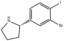 2-(3-bromo-4-iodophenyl)pyrrolidine 结构式