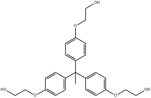 2,2',2''-((乙烷-1,1,1-三基三(苯-4,1-二基))三(氧基)-三(乙-1-醇) 结构式