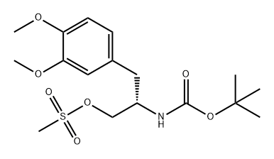 Carbamic acid, [1-[(3,4-dimethoxyphenyl)methyl]-2-[(methylsulfonyl)oxy]ethyl]-, 1,1-dimethylethyl ester, (S)- (9CI) 结构式