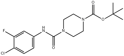 tert-Butyl 4-((4-chloro-3-fluorophenyl)carbamoyl)piperazine-1-carboxylate 结构式