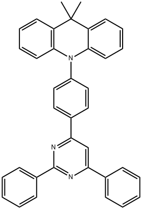 Acridine, 10-[4-(2,6-diphenyl-4-pyrimidinyl)phenyl]-9,10-dihydro-9,9-dimethyl- 结构式
