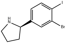 2-(3-bromo-4-iodophenyl)pyrrolidine 结构式