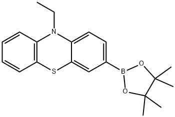 10-ETHYL-3-(4,4,5,5-TETRAMETHYL-1,3,2-DIOXABOROLAN-2-YL)-10H-PHENOTHIAZINE 结构式