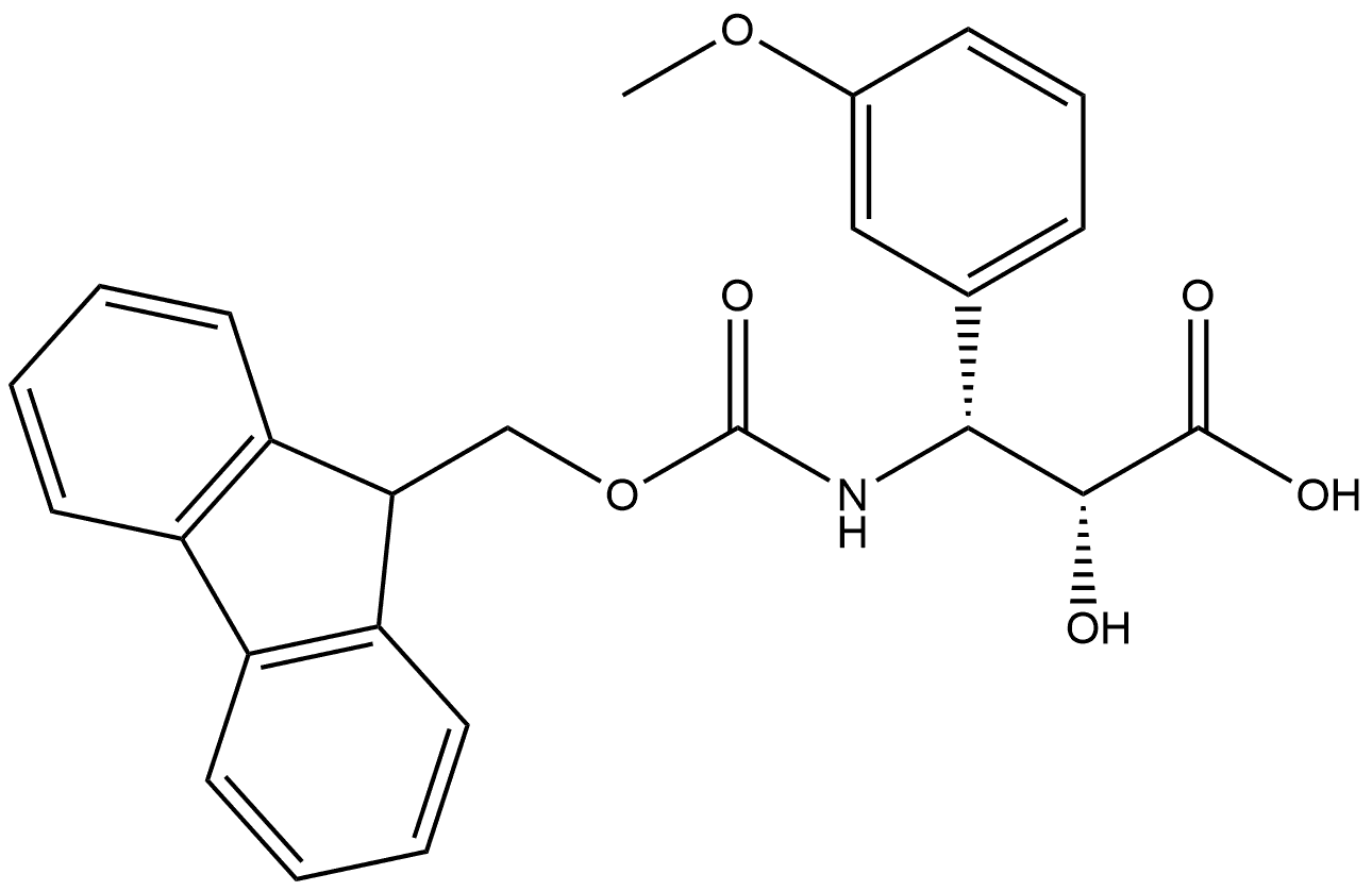N-(9H-Fluoren-9-yl)MethOxy]Carbonyl (2R,3R)-3-Amino-2-hydroxy-3-(3-methoxy-phenyl)propionic acid 结构式