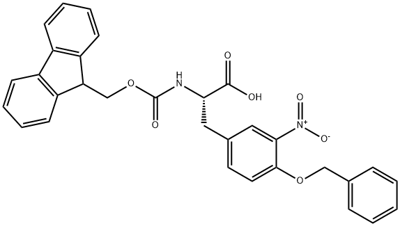 N-α-(9-Fluorenylmethoxycarbonyl)-O-benzyl-3-nitro-L-tyrosine 结构式