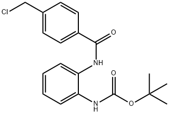 Carbamic acid, N-[2-[[4-(chloromethyl)benzoyl]amino]phenyl]-, 1,1-dimethylethyl ester 结构式