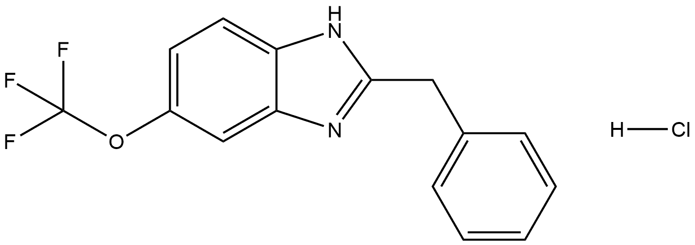 2-Benzyl-5-trifluoromethoxybenzimidazole hydrochloride 结构式