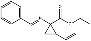 Cyclopropanecarboxylic acid, 2-ethenyl-1-[(E)-(phenylmethylene)amino]-, ethyl ester 结构式