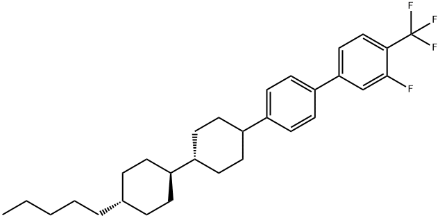 1,1'-Biphenyl, 3-fluoro-4'-[(trans,trans)-4'-pentyl[1,1'-bicyclohexyl]-4-yl]-4-(trifluoromethyl)- 结构式
