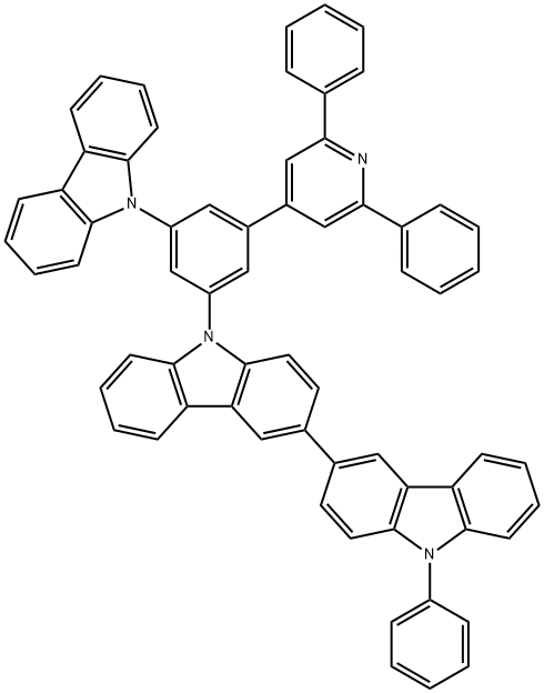 3,3′-BI-9H-CARBAZOLE, 9-[3-(9H-CARBAZOL-9-YL)-5-(2,6-DIPHENYL-4-PYRIDINYL)PHENYL]-9′-PHENYL- 结构式