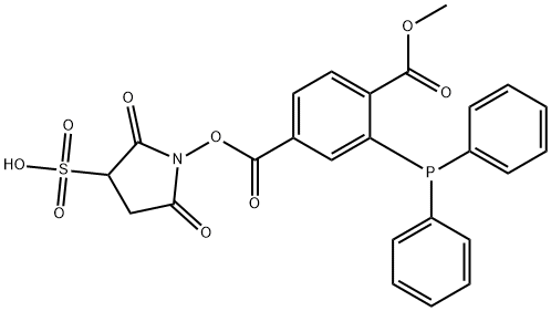 1,4-Benzenedicarboxylic acid, 2-(diphenylphosphino)-, 4-(2,5-dioxo-3-sulfo-1-pyrrolidinyl) 1-methyl ester 结构式