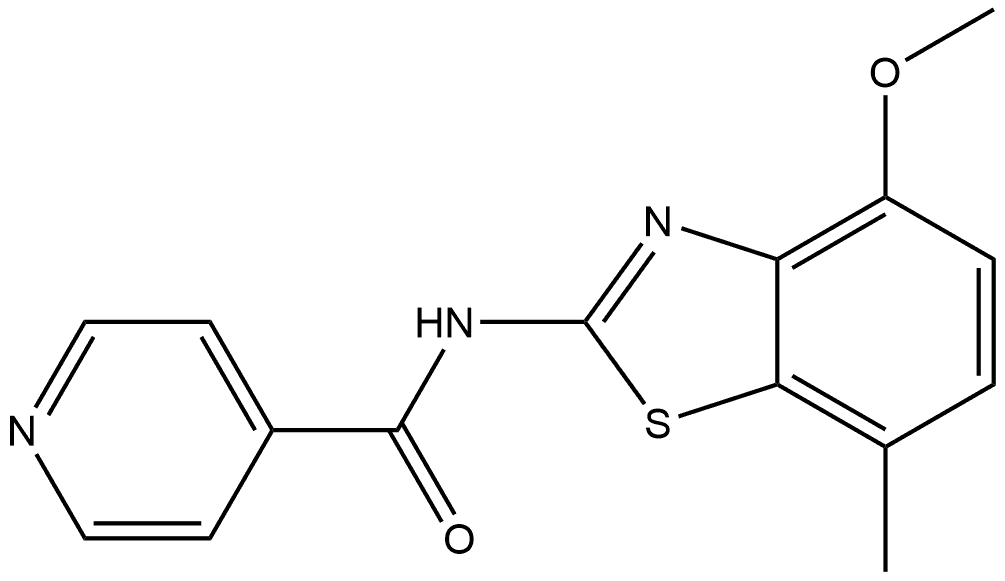 N-(4-methoxy-7-methylbenzo[d]thiazol-2-yl)isonicotinamide 结构式