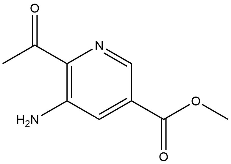 6-乙酰基-5-氨基烟酸甲酯 结构式