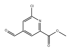 6-氯-4-甲酰甲基吡啶甲酸甲酯 结构式