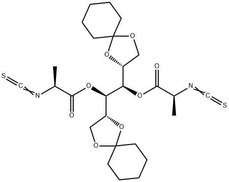 1,2,5,6-di-O-cyclohexylideno-D-mannitol-3,4-di-O-[(2S)-2-isothiocyanatopropanoate] 结构式