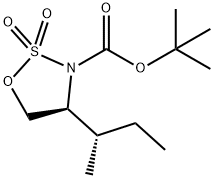 1,2,3-Oxathiazolidine-3-carboxylic acid, 4-[(1S)-1-methylpropyl]-, 1,1-dimethylethyl ester, 2,2-dioxide, (4S)- 结构式