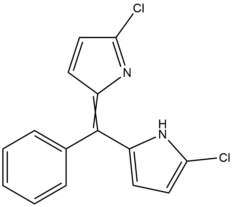 1H-Pyrrole, 2-chloro-5-[(5-chloro-2H-pyrrol-2-ylidene)phenylmethyl]- 结构式