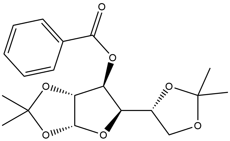 α-D-Glucofuranose, 1,2:5,6-bis-O-(1-methylethylidene)-, 3-benzoate 结构式