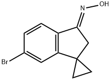 Spiro[cyclopropane-1,1'-[1H]inden]-3'(2'H)-one, 6'-bromo-, oxime, (3'E)- 结构式