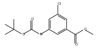 Benzoic acid, 3-chloro-5-[[(1,1-dimethylethoxy)carbonyl]amino]-, methyl ester 结构式