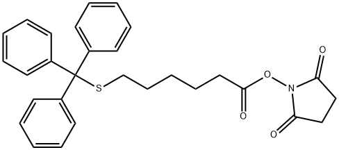 Hexanoic acid, 6-[(triphenylmethyl)thio]-, 2,5-dioxo-1-pyrrolidinyl ester 结构式