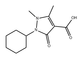 1H-Pyrazole-4-carboxylic acid, 2-cyclohexyl-2,3-dihydro-1,5-dimethyl-3-oxo- 结构式