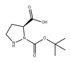 (S)-2-(叔丁氧羰基)吡唑烷-3-羧酸 结构式