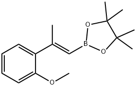 2-(2-(2-methoxyphenyl)prop-1-en-1-yl)-4，4，5，5-tetramethyl-1，3，2-dioxaborolane 结构式
