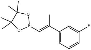 2-(2-(3-fluorophenyl)prop-1-en-1-yl)-4，4，5，5-tetramethyl-1，3，2-dioxaborolane 结构式